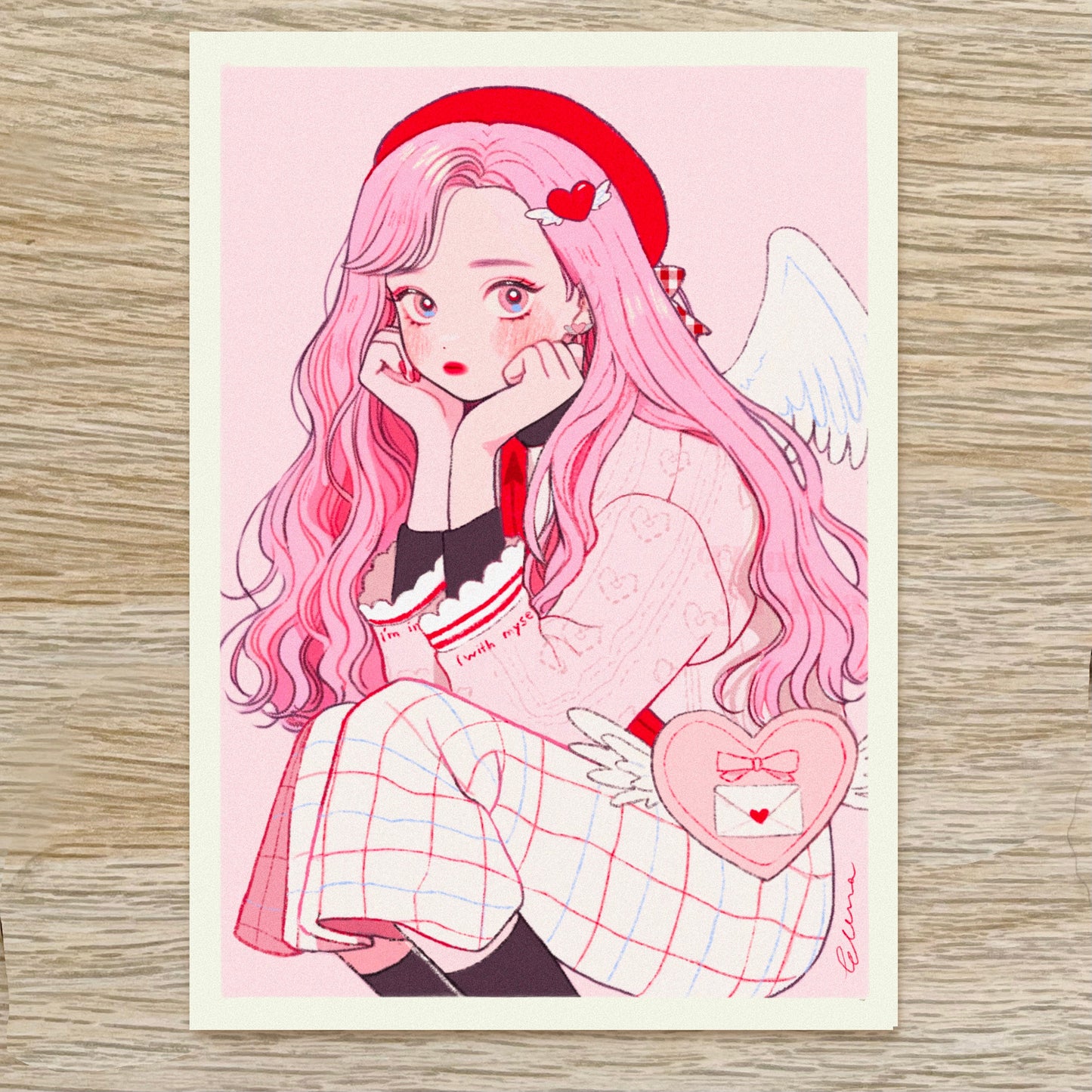 Valentines cupid girl print elemoli