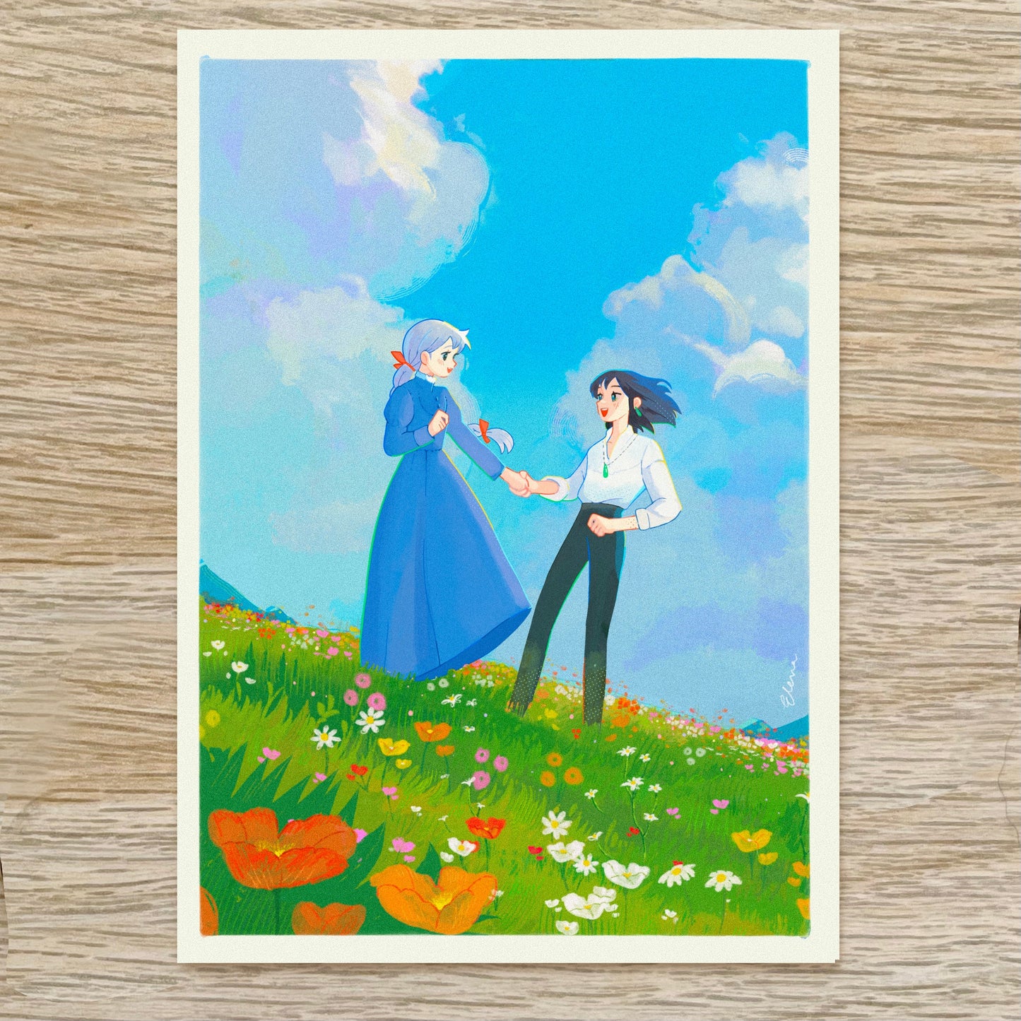 Magician and girl print elemoli