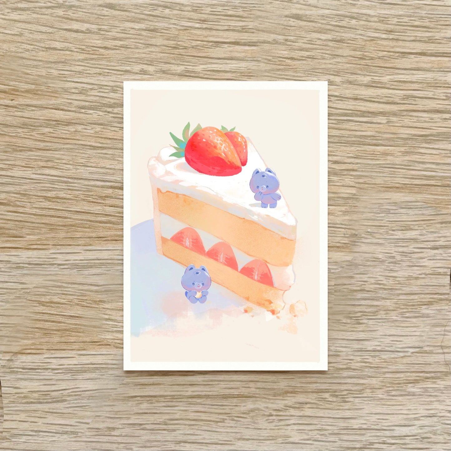 Strawberry and blueberry cake print elemoli