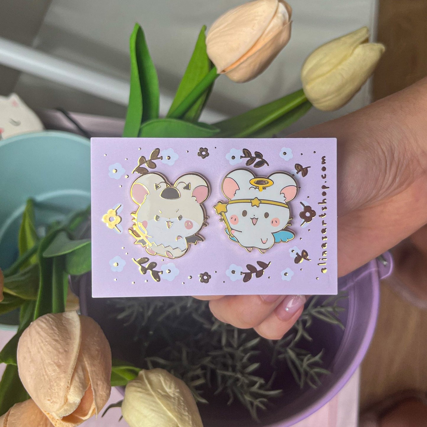 Hamtaro Enamel Pins Elina's art