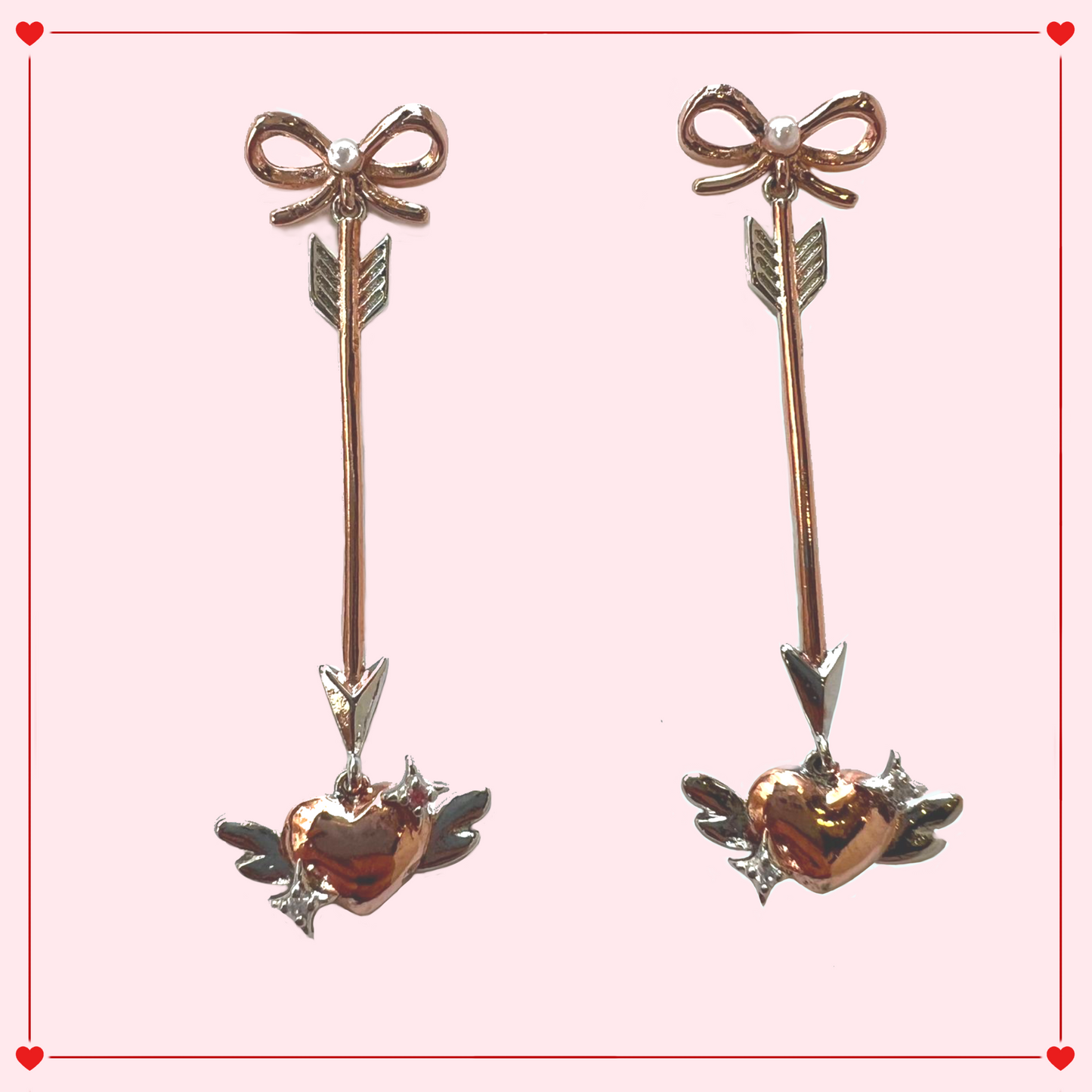 Heart cupid earrings Elina's art