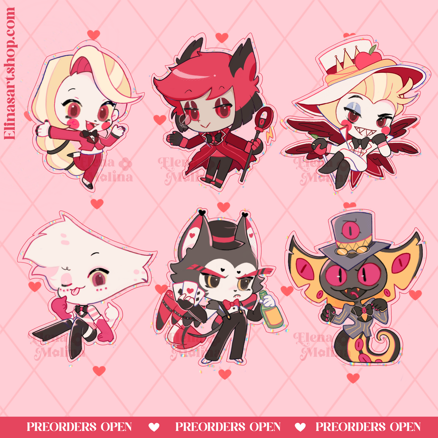 Hazbin Hotel acrylic charms Elina's art