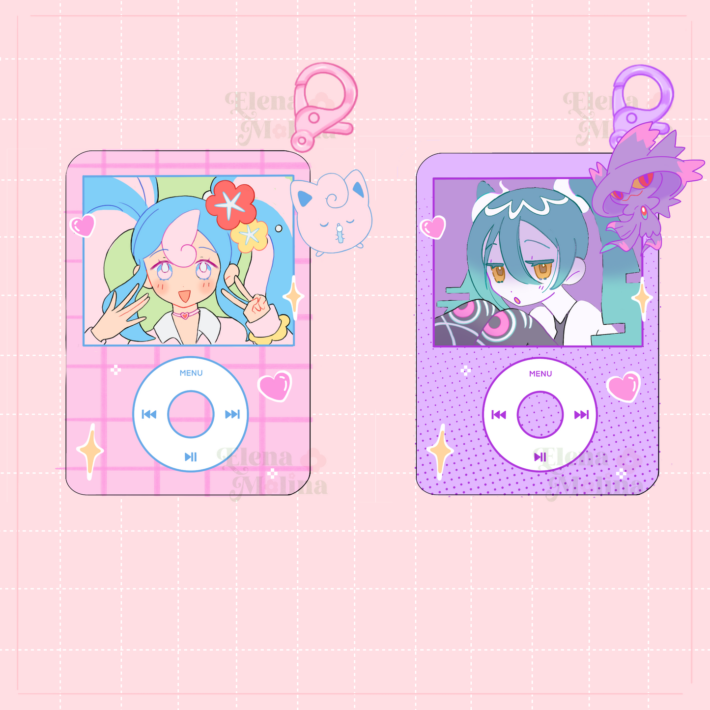 Pokemiku acrylic charms Elina's art
