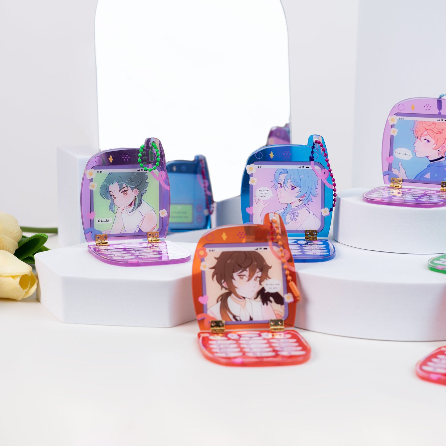 Genshin Impact mobile phone boys acrylic charms Elina's art