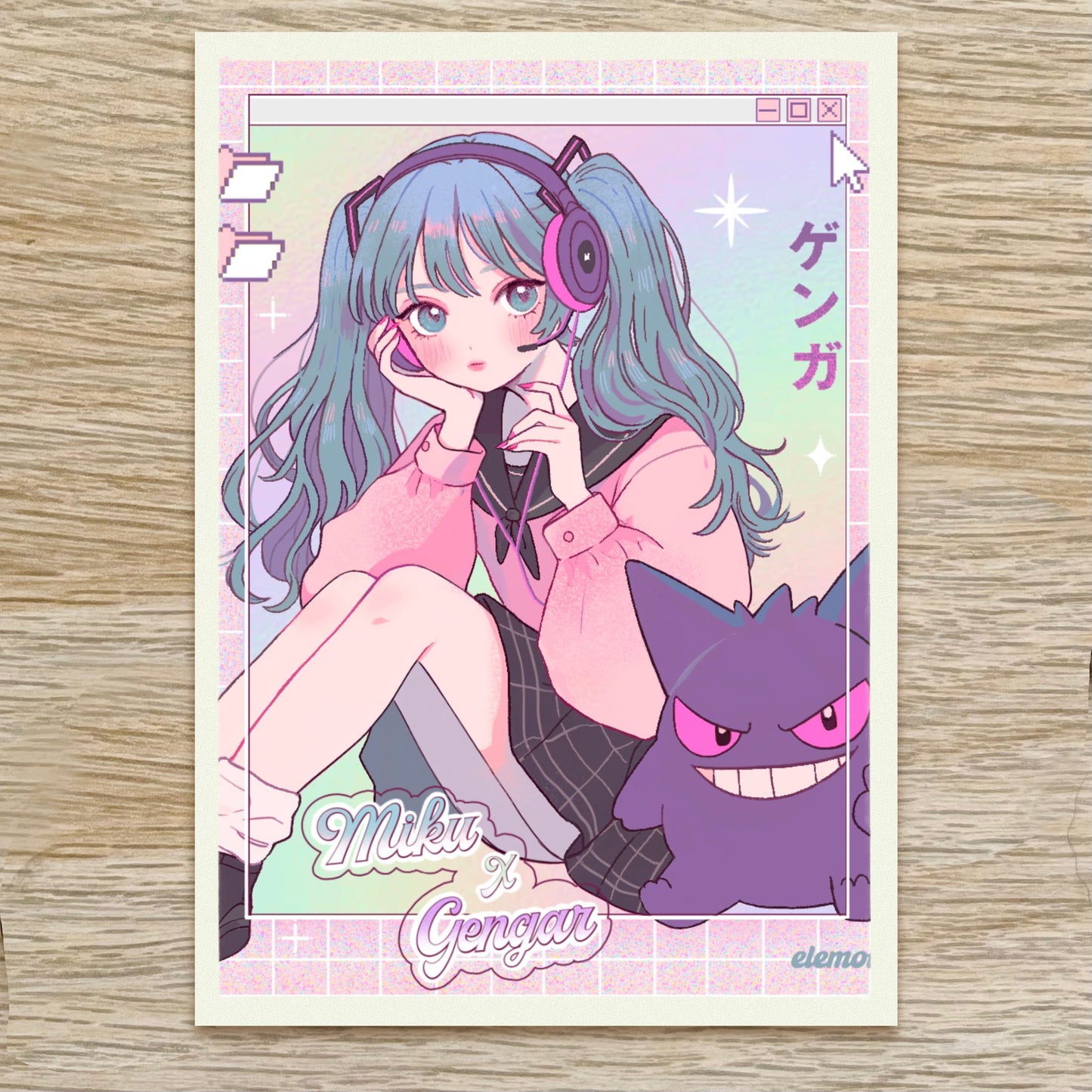 Miku x Gengar print elemoli