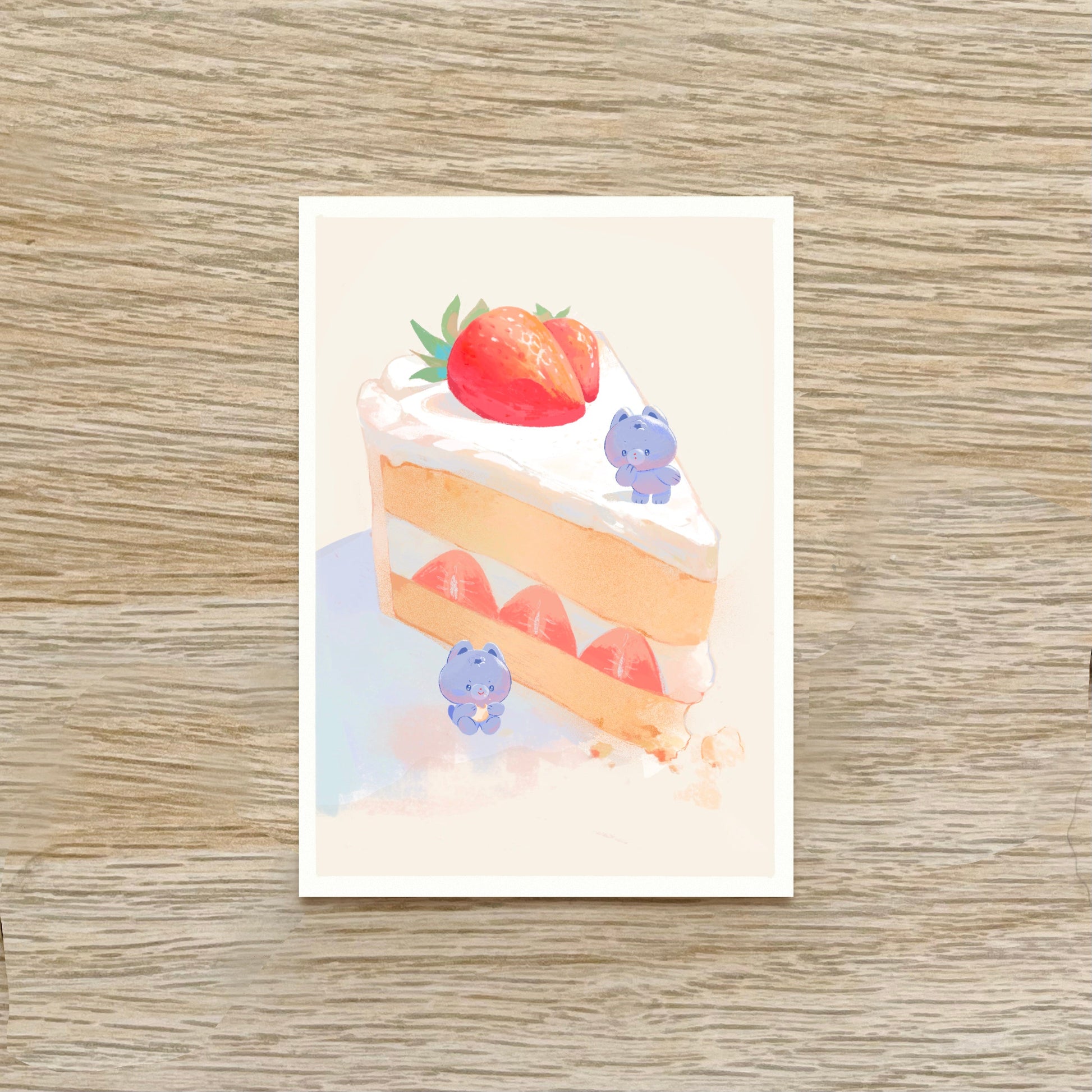 Strawberry and blueberry cake print elemoli