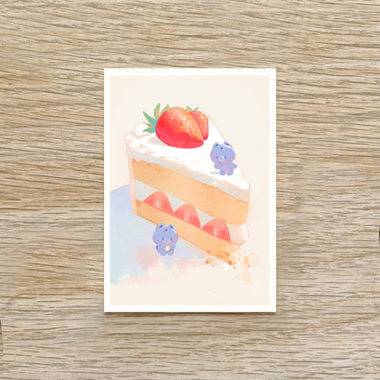 Strawberry and blueberry cake print elemoli