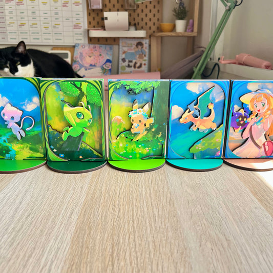 Poke cards standees elemoli