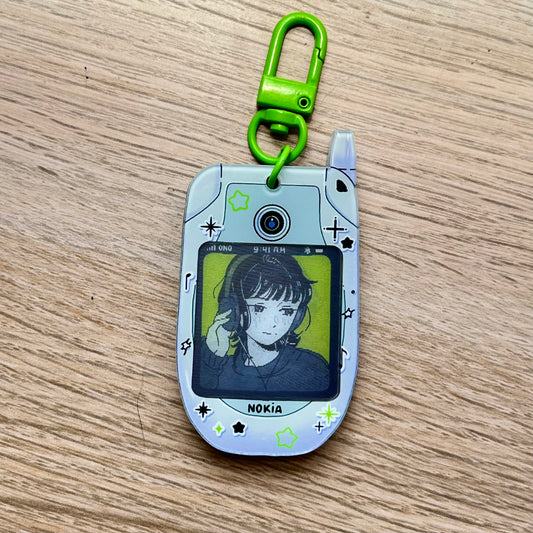 Lenticular Green yuri acrylic charm elemoli