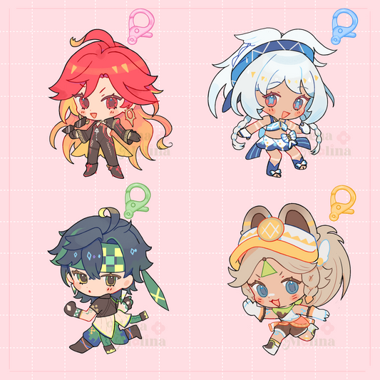 Genshin Impact glitter tinted acrylic charms